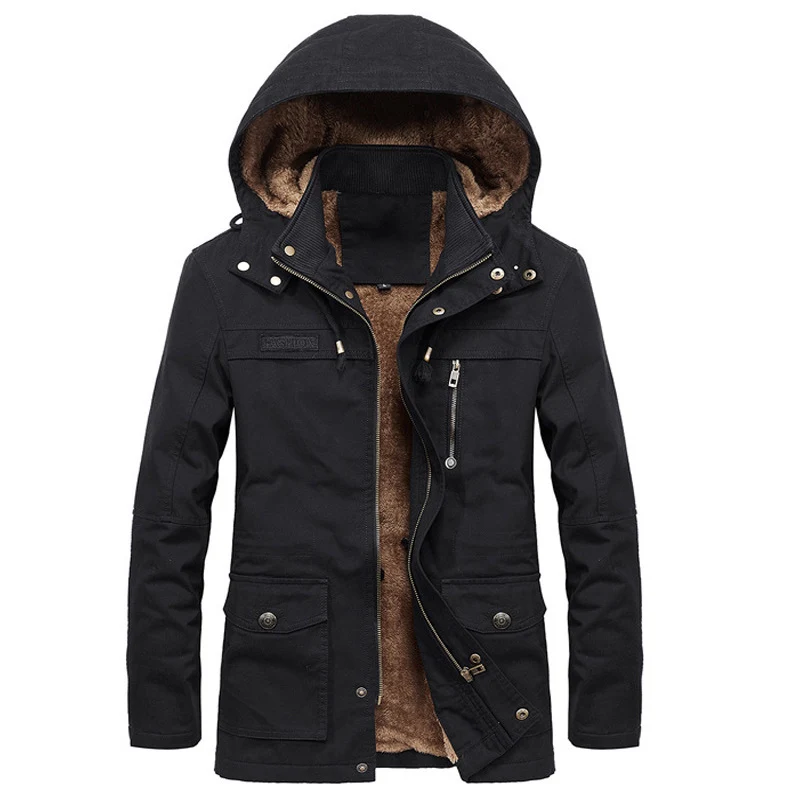 Herren Wetterfeste Parka mit Fleece-Futter Drune