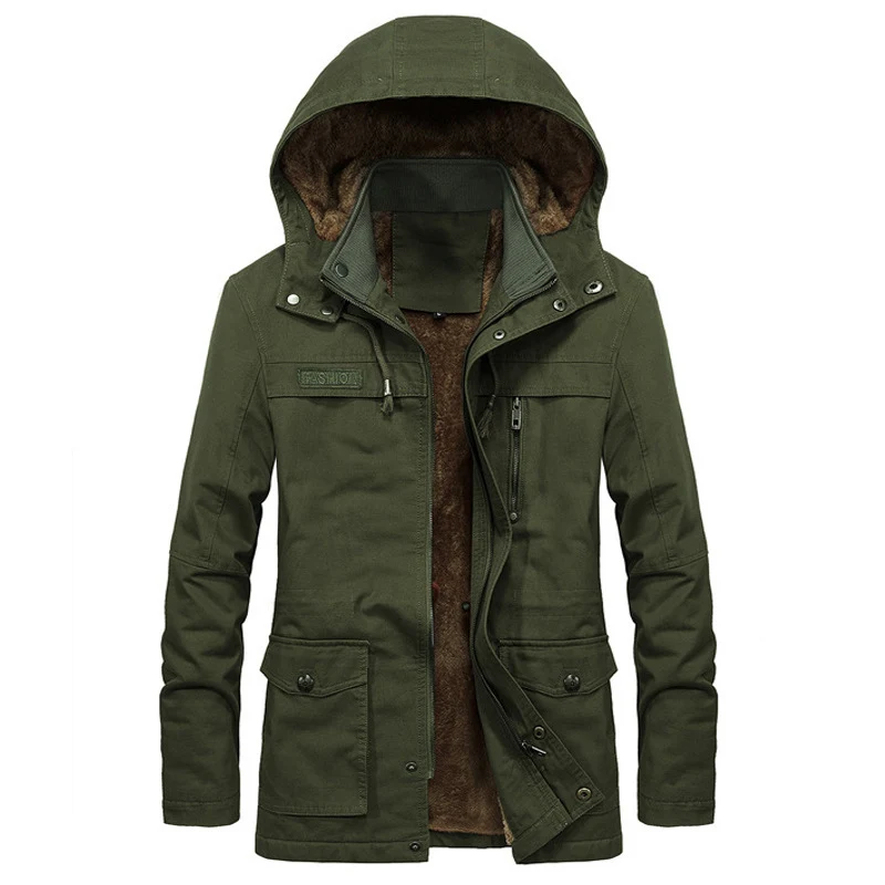 Herren Wetterfeste Parka mit Fleece-Futter Drune