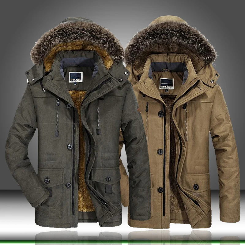 Herren Warm gefütterte Jacke Drune