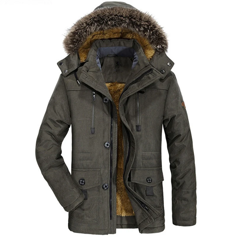 Herren Warm gefütterte Jacke Drune