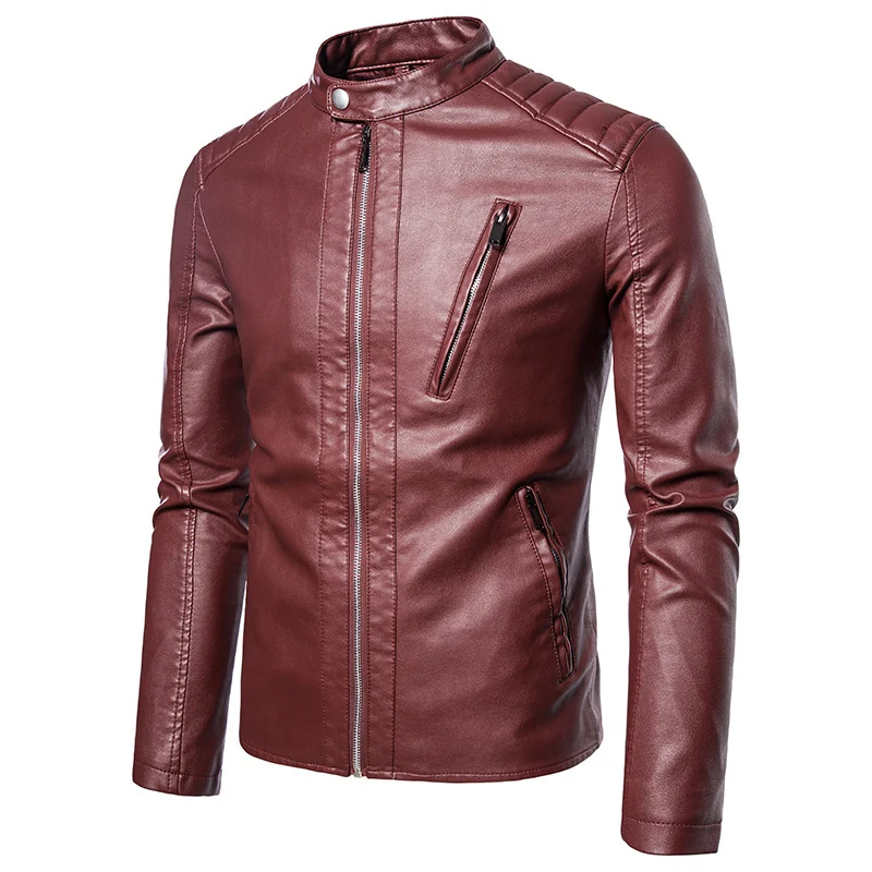 Herren Trendige Kunstlederjacke Drune