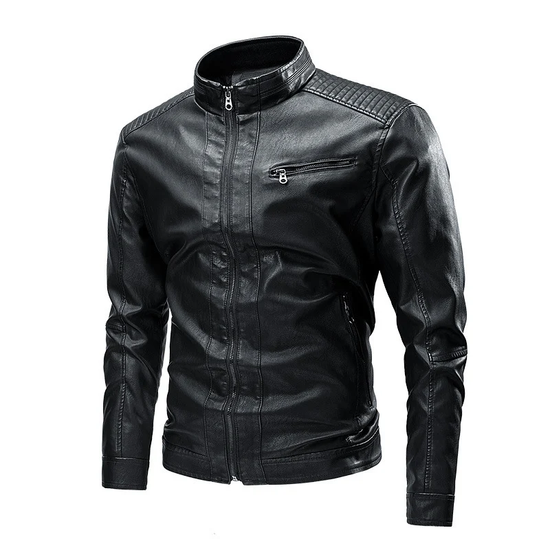 Herren Trendige Bikerjacke aus Kunstleder Drune