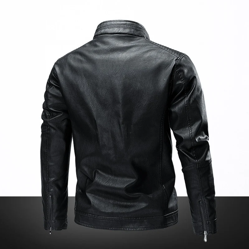 Herren Trendige Bikerjacke aus Kunstleder Drune
