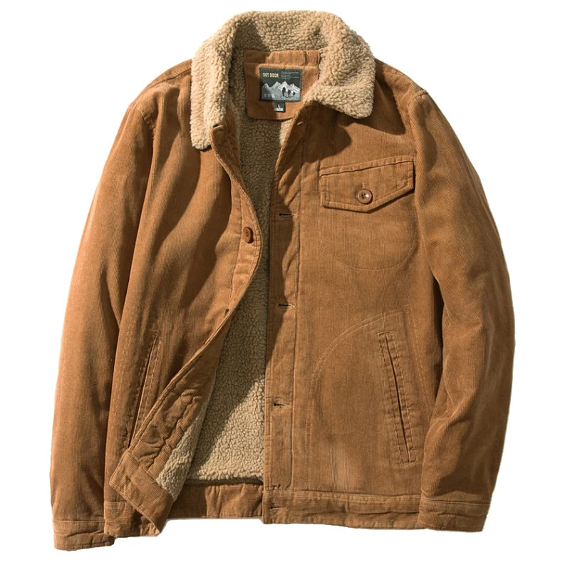 Herren Stylische Outdoor-Jacke mit Teddy-Futter Drune