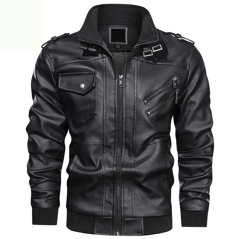 Herren Stylische Lederjacke Drune