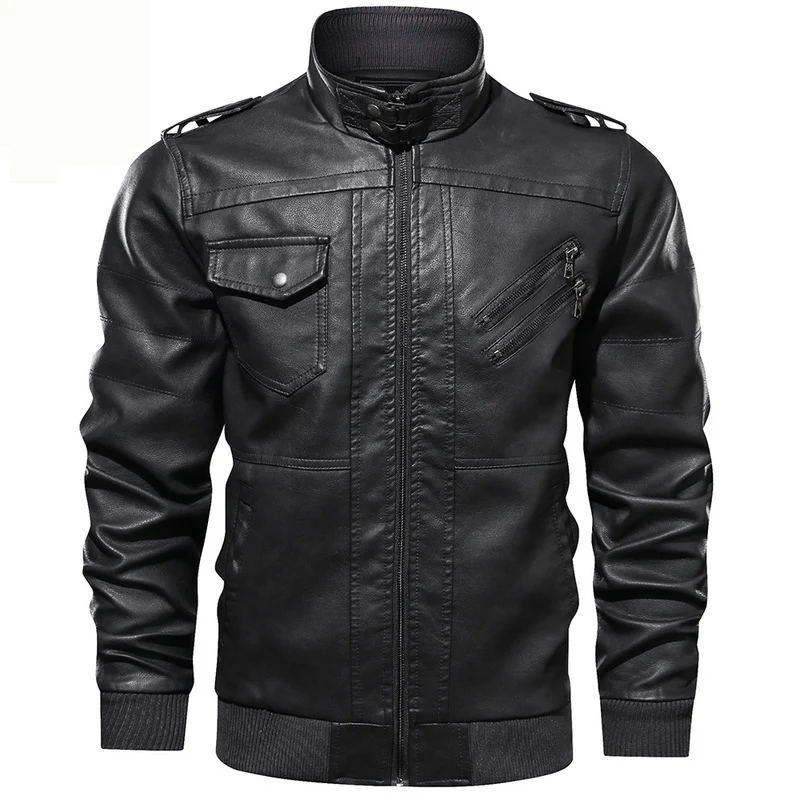 Herren Stylische Lederjacke Drune