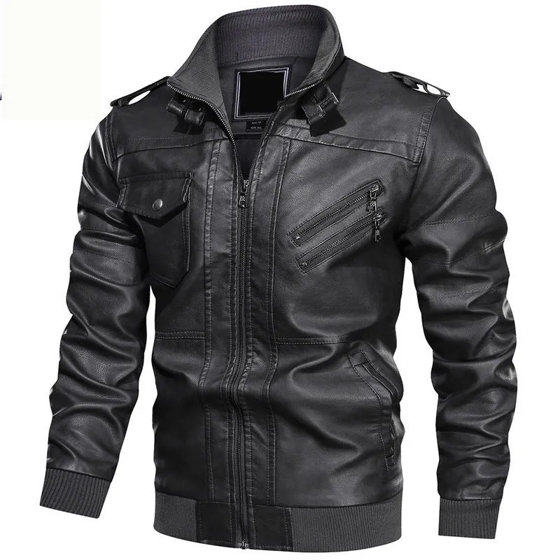 Herren Stylische Lederjacke Drune