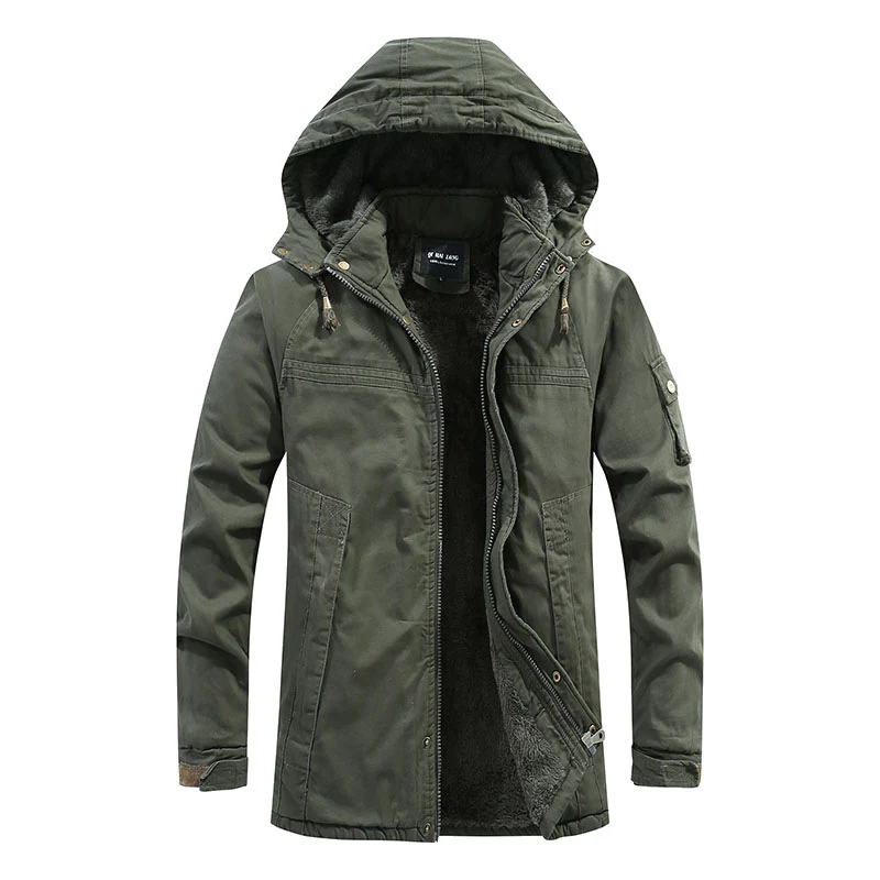 Herren Strapazierfähige Fleecejacke mit Kapuze Drune