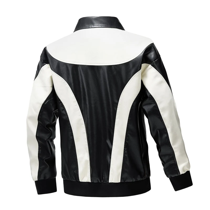 Herren Sportliche Lederjacke Drune