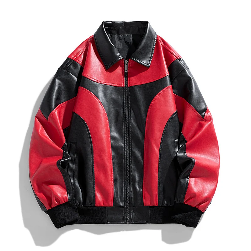 Herren Sportliche Lederjacke Drune