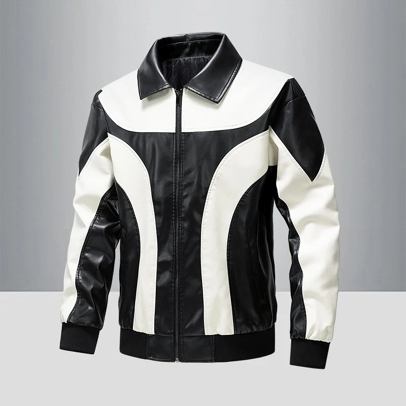 Herren Sportliche Kunstlederjacke Drune