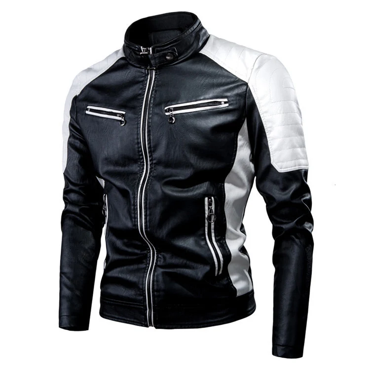 Herren Sportliche Biker-Lederjacke Drune