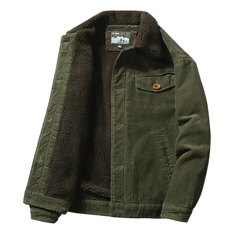 Herren Robuste Cordjacke mit Teddyfutter Drune