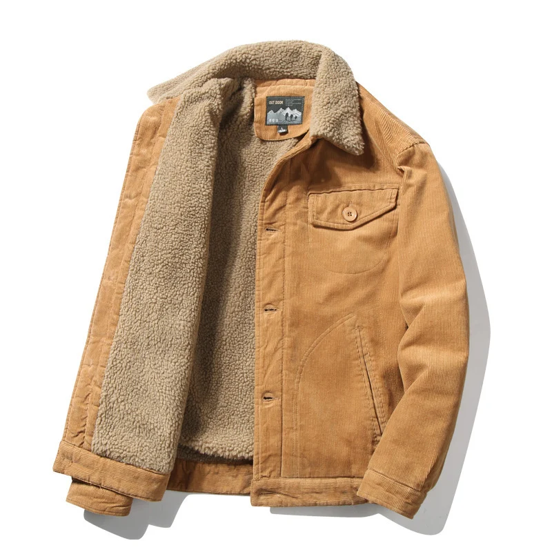 Herren Robuste Cordjacke mit Teddyfutter Drune