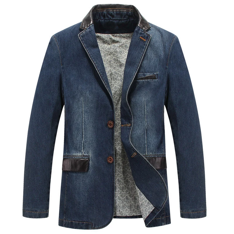 Herren Modischer Denim Blazer mit feinen Akzenten Drune