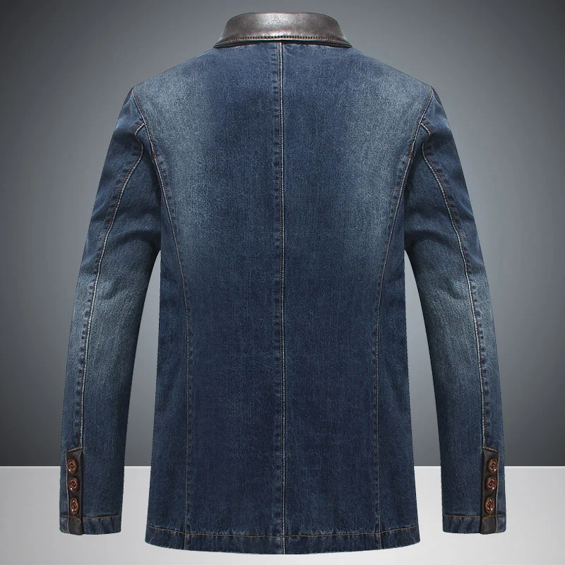 Herren Modischer Denim Blazer Drune