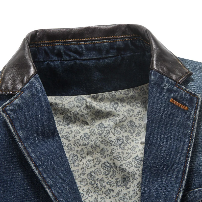 Herren Modischer Denim Blazer Drune