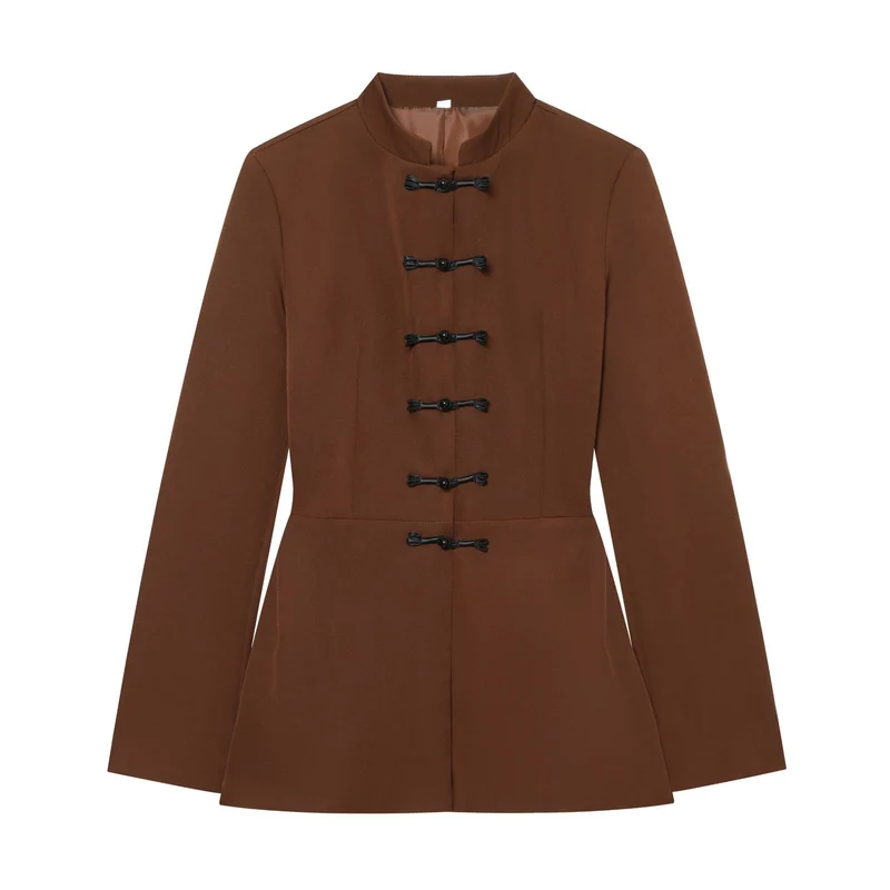 Damen Jacke mit Stehkragen und chinesischen Knebelverschlüssen Drune