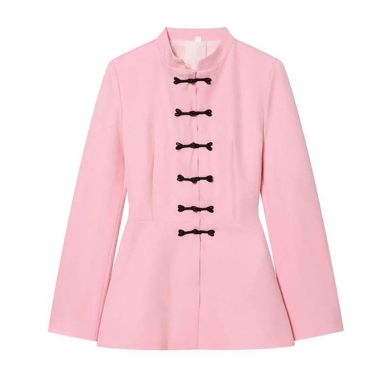 Damen Jacke mit Stehkragen und chinesischen Knebelverschlüssen Drune