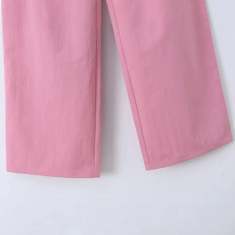 Damen Hochtaillierte weite Bundfaltenhose mit Bügelfalte und Eingrifftaschen Drune