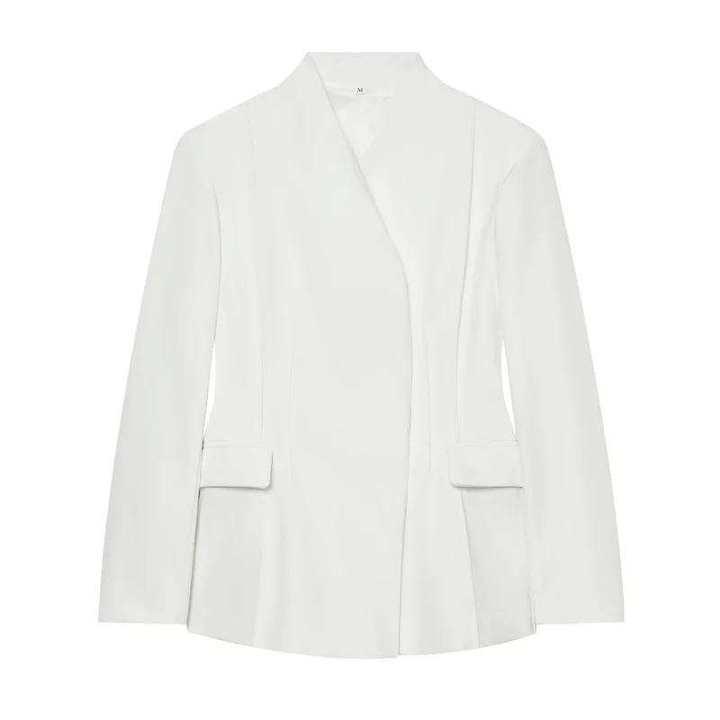 Damen Elegantes zweiteiliges Anzugset mit kastenlosem Blazer und High‑Waist Weitbein‑Hose Drune