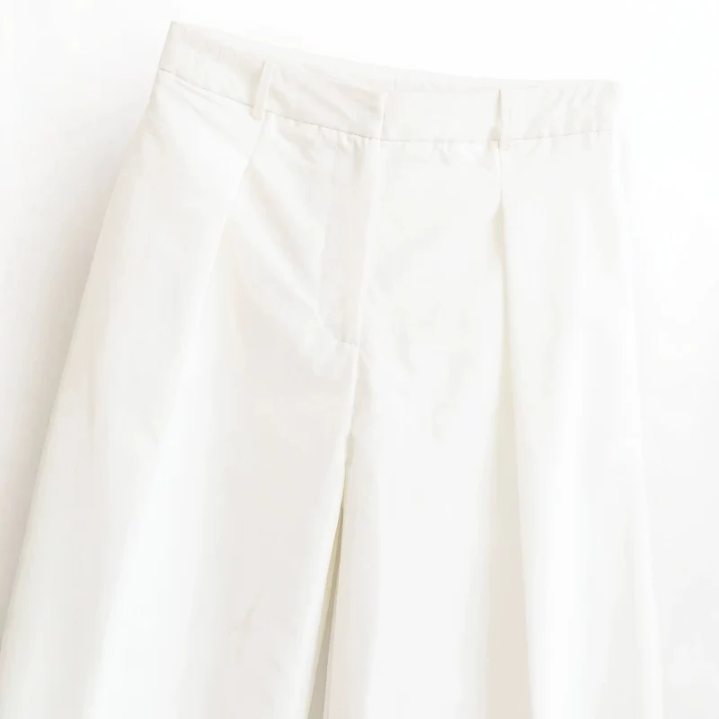 Damen Elegante High‑Waist Palazzo‑Hose mit Bügelfalte und geradem weitem Bein Drune