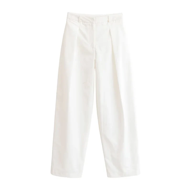 Damen Elegante High‑Waist Palazzo‑Hose mit Bügelfalte und geradem weitem Bein Drune