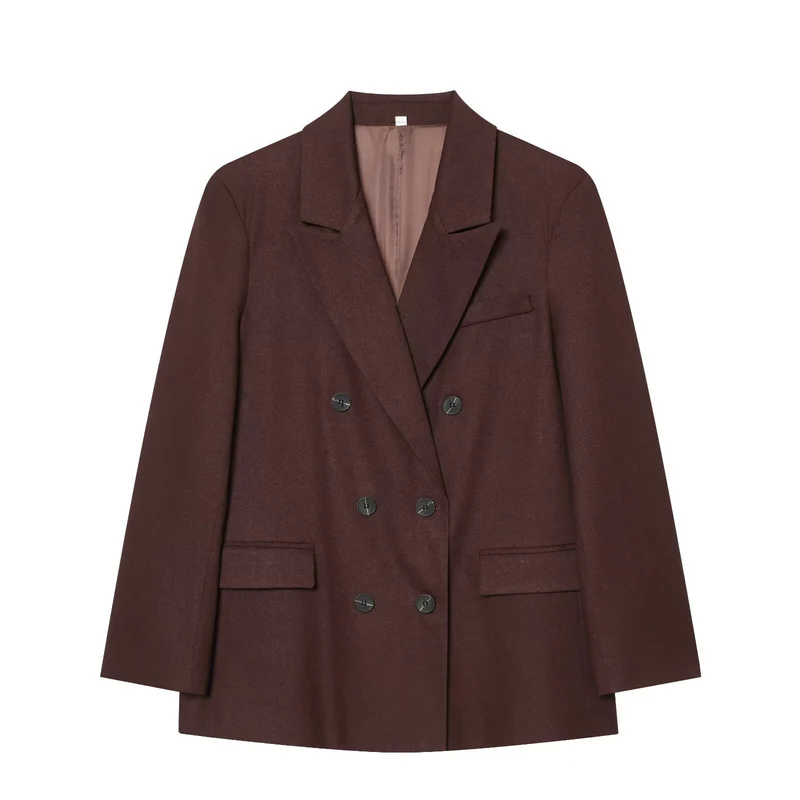 Damen Doppelreiher-Blazer und High-Waist-Hose im Tailored-Set Drune