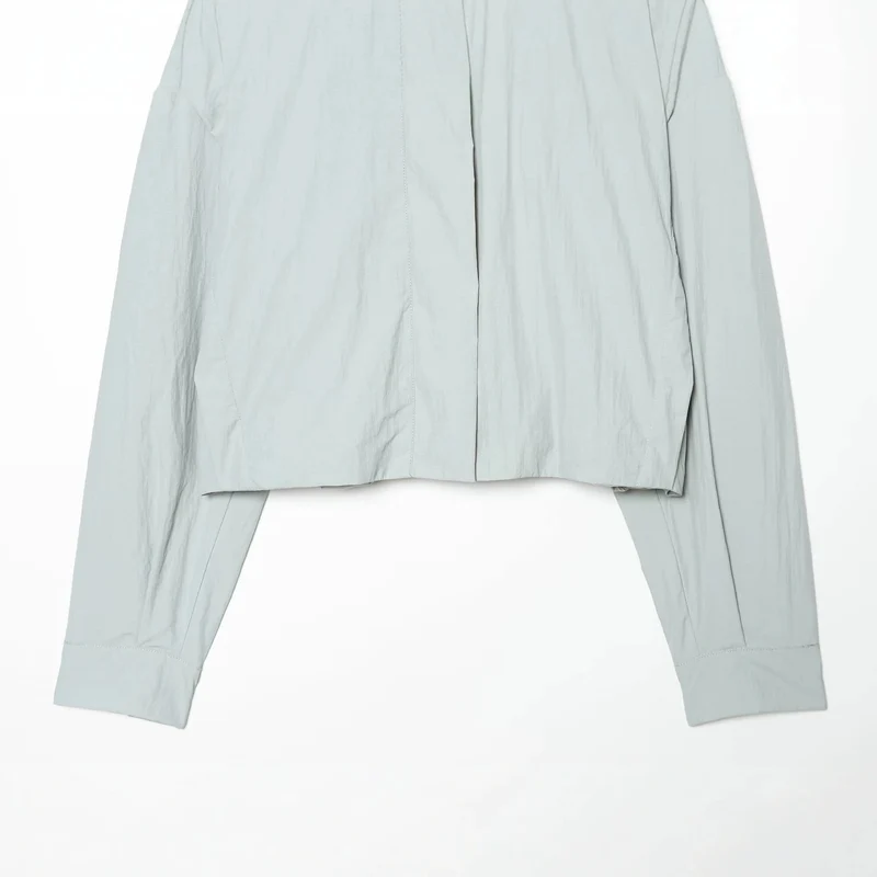 Damen Cropped-Übergangsjacke mit hohem Stehkragen und verdecktem Reißverschluss Drune