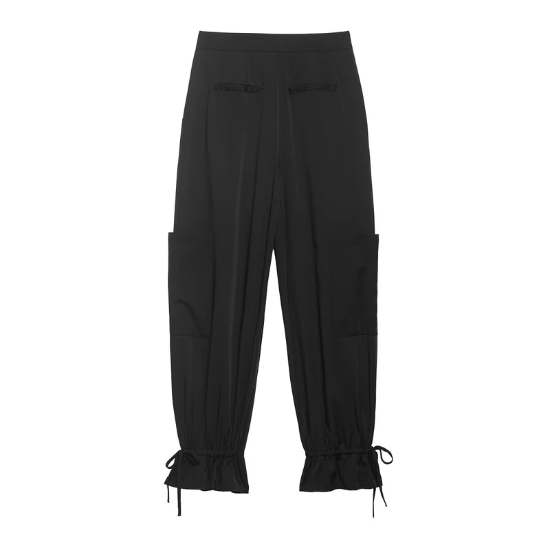 Damen Cargo-Jogginghose mit aufgesetzten Taschen, Bundfalten und Kordel-Säumen Drune