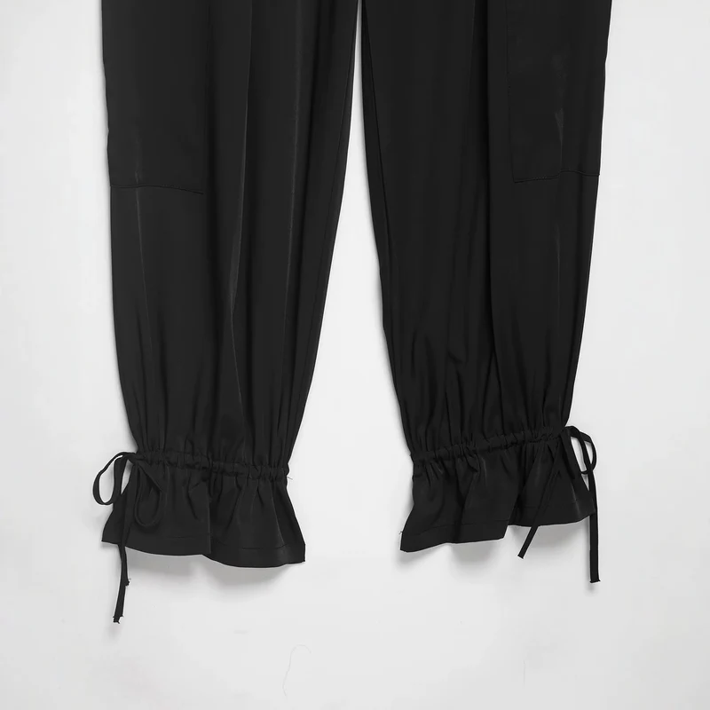 Damen Cargo-Jogginghose mit aufgesetzten Taschen, Bundfalten und Kordel-Säumen Drune