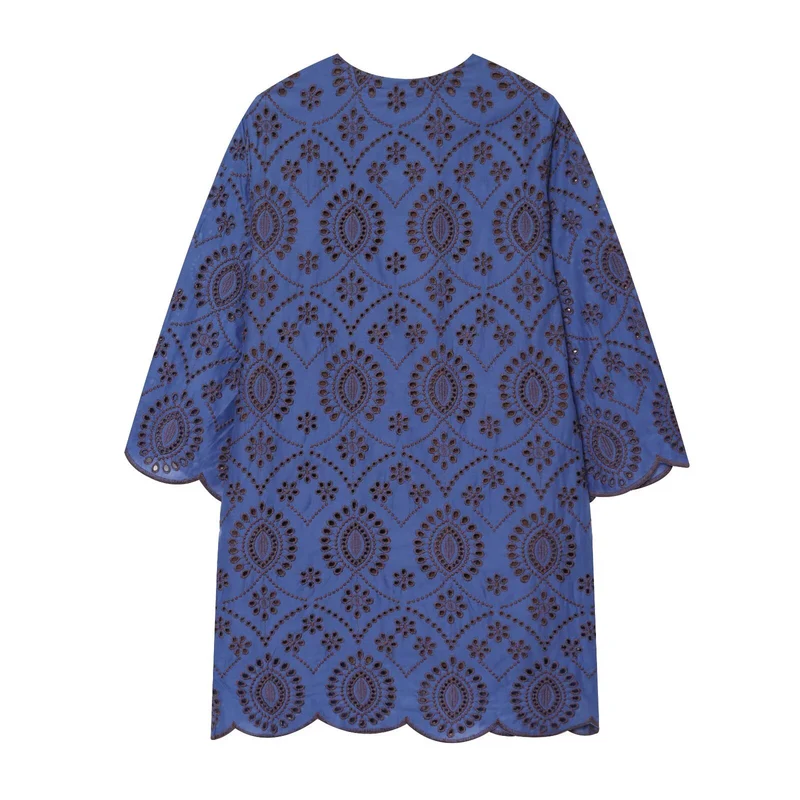 Damen Bestickte Broderie-Anglaise Tunika mit Ajour-Details Drune