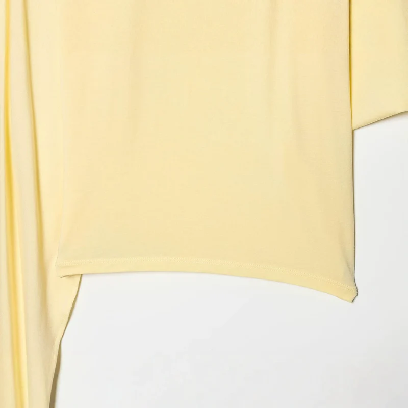 Damen Asymmetrisches Drapiertes Cape-Top mit Rollkragen und One-Shoulder-Ärmel Drune