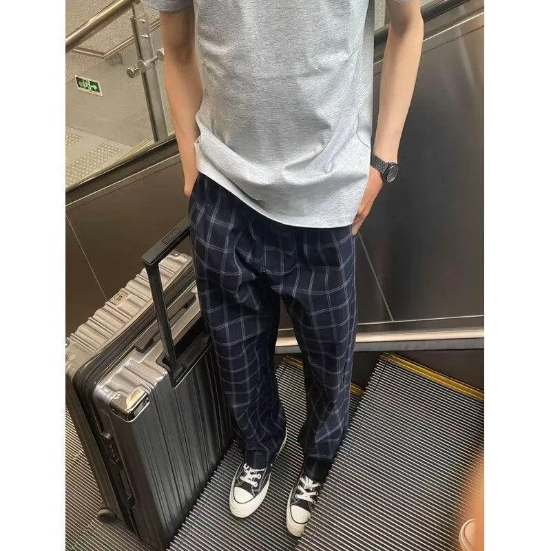 Herren Bequeme Freizeithose mit Karomuster Drune