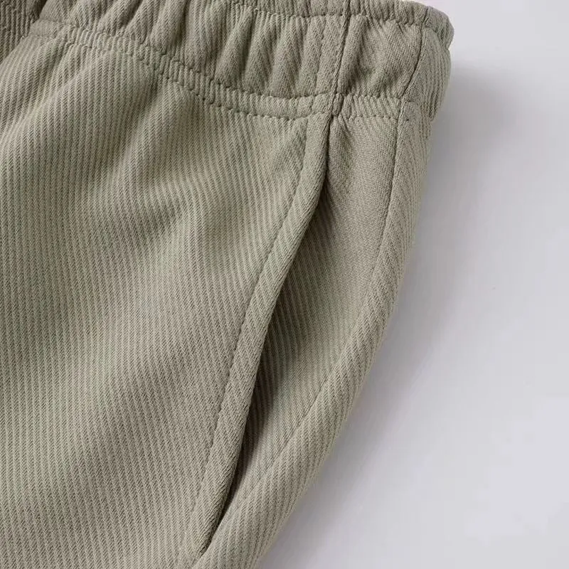 Herren Bequeme Freizeithose mit elastischem Bund und Seitentaschen Drune
