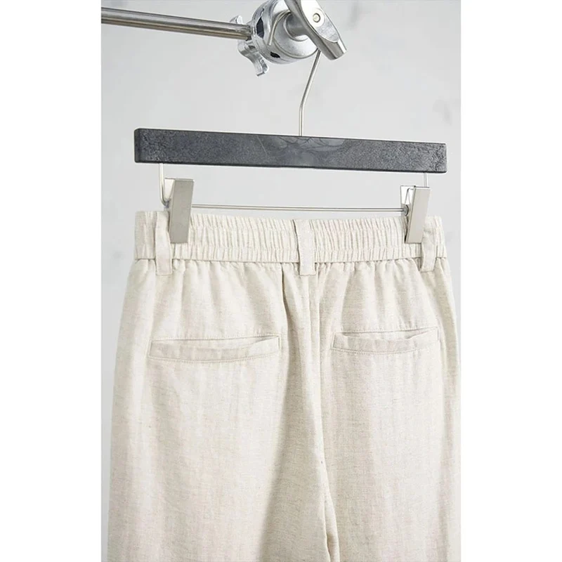 Damen Weitgeschnittene Leinenhose Drune