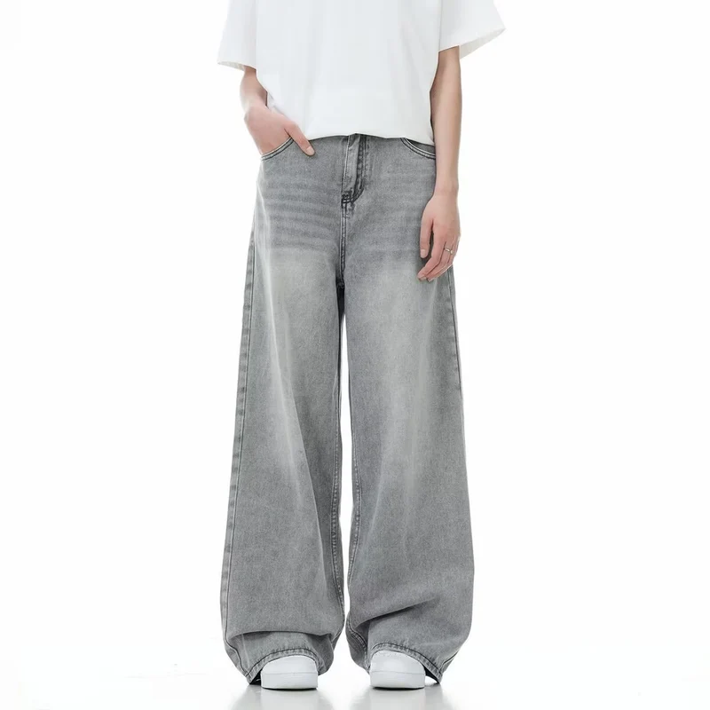 Damen Weitgeschnittene Jeans mit hohen Taillenbund Drune