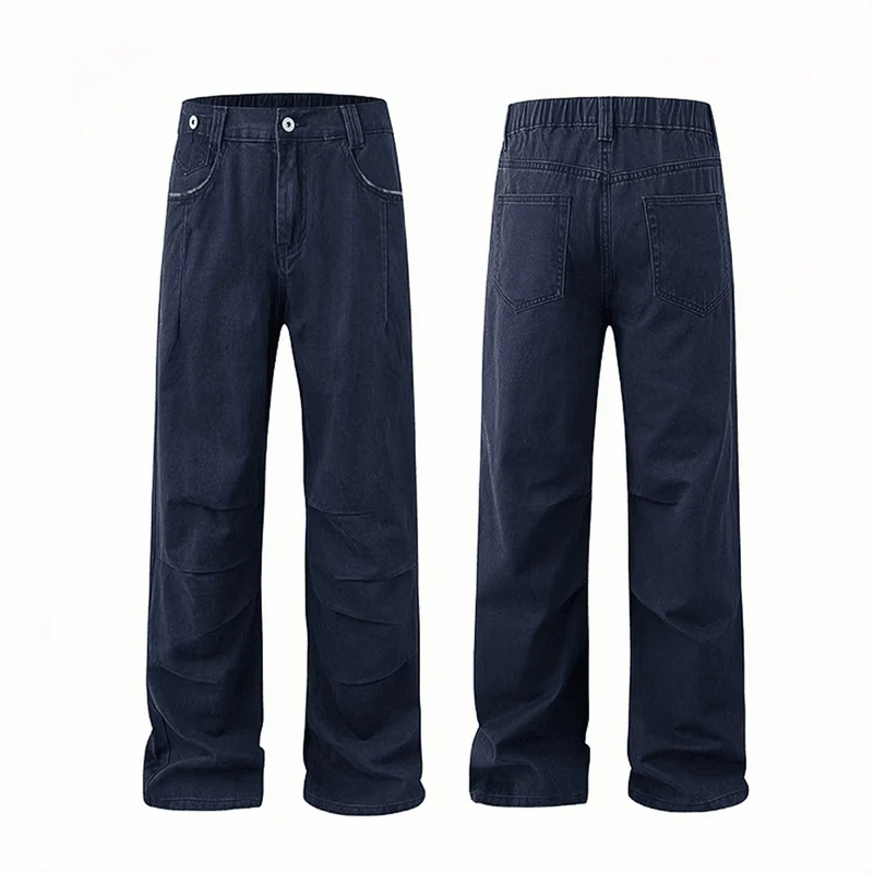 Damen Weitgeschnittene Denim-Hose mit elastischem Bund Drune