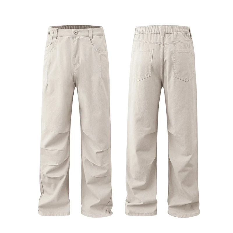 Damen Weitgeschnittene Denim-Hose mit elastischem Bund Drune