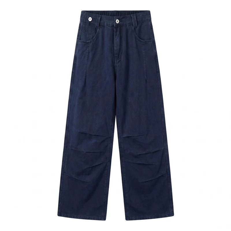 Damen Weitgeschnittene Denim-Hose mit elastischem Bund Drune