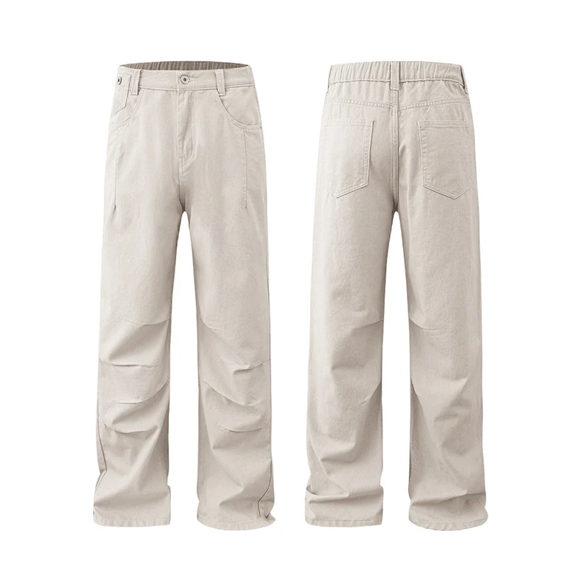 Damen Weitgeschnittene Denim-Hose mit elastischem Bund Drune