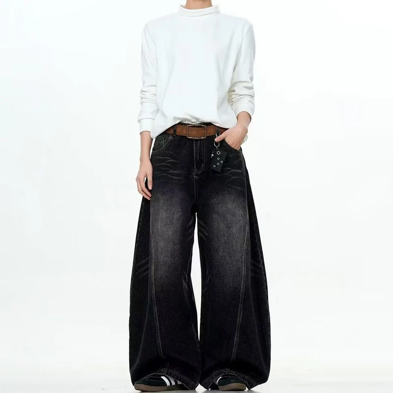 Damen Weitgeschnittene Denim-Hose Drune