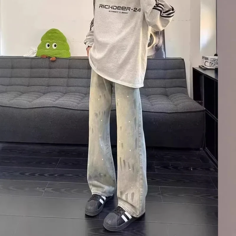Damen Weit geschnittene Streetwear Jeans Drune
