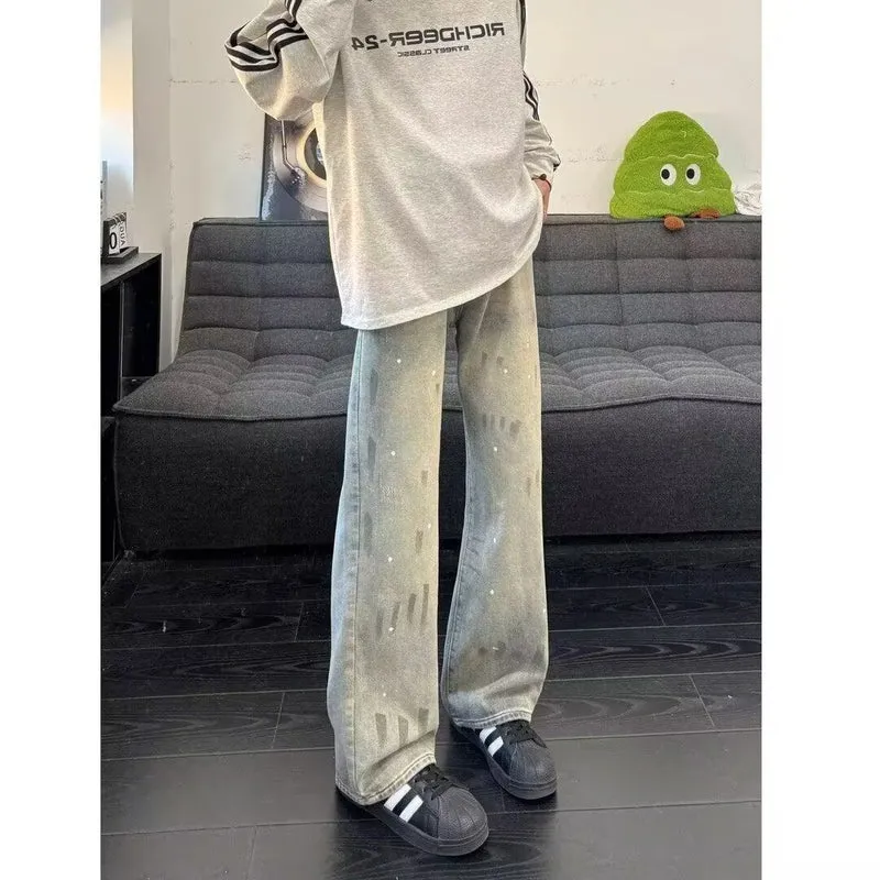 Damen Weit geschnittene Streetwear Jeans Drune