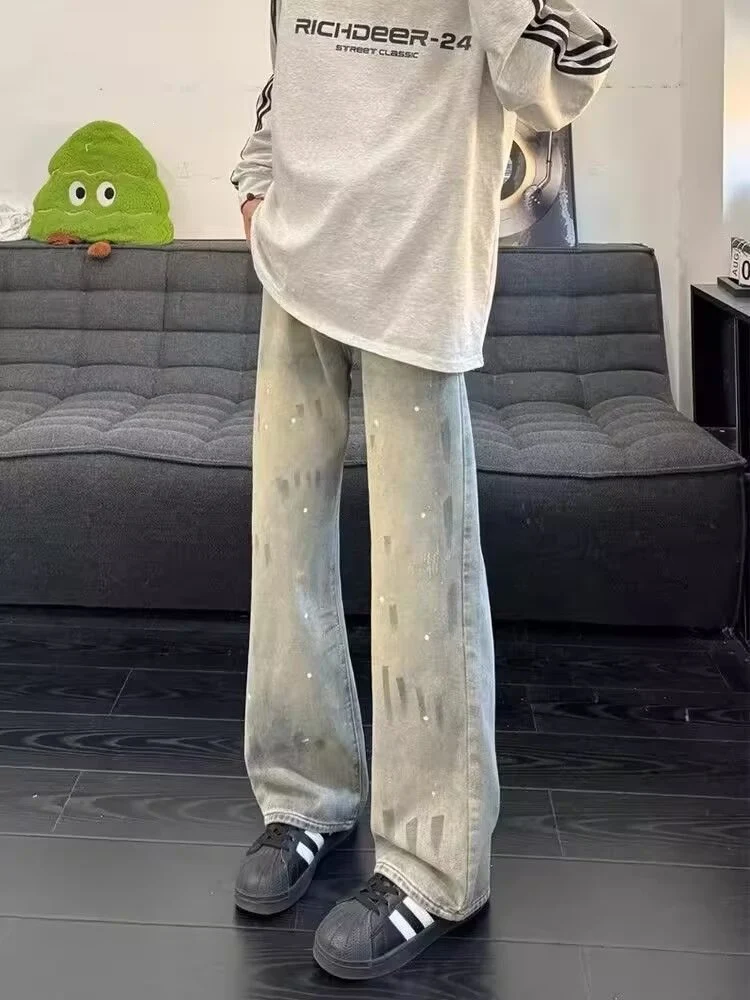 Damen Weit geschnittene Streetwear Jeans Drune