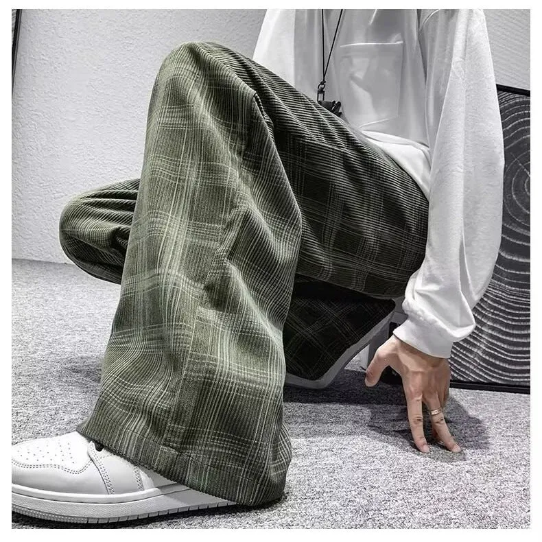 Damen Weit geschnittene Karohose Drune