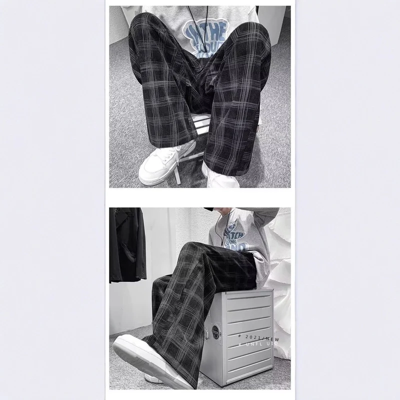 Damen Weit geschnittene Karohose Drune