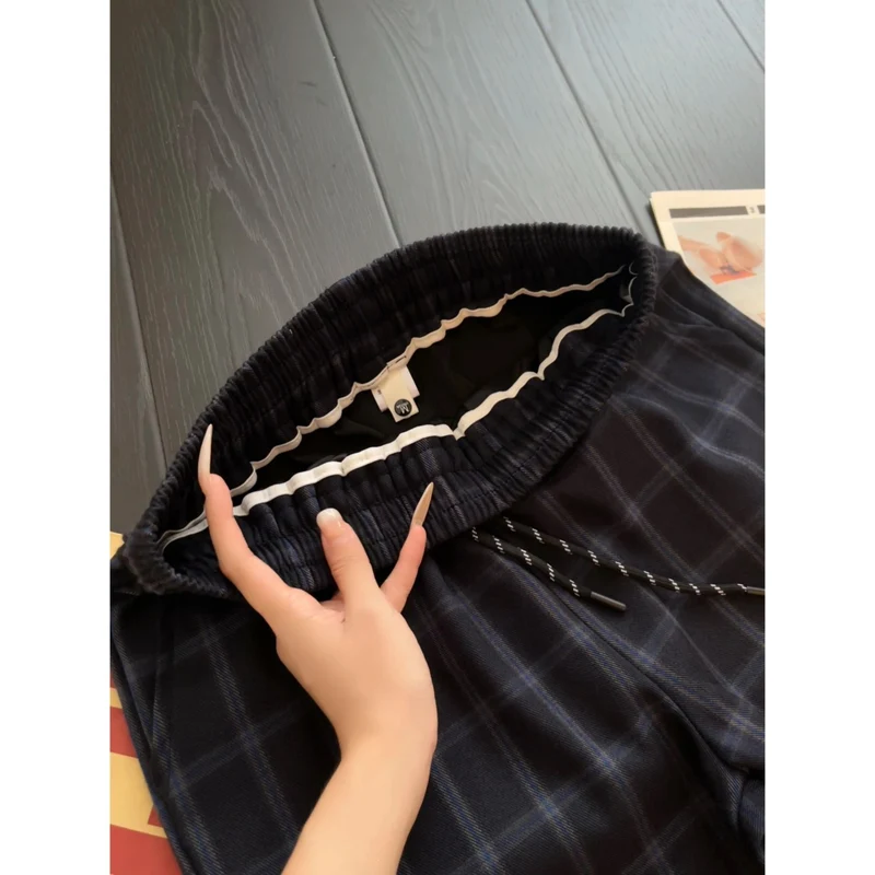 Damen Modische Karohose Drune