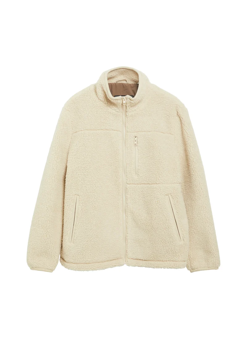 Fleecejacke mit Stehkragen