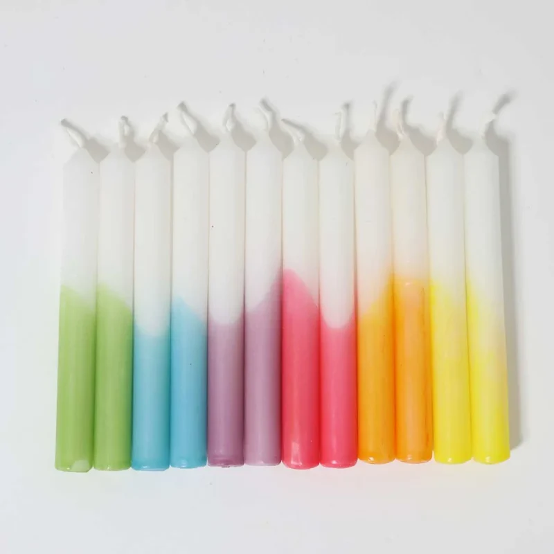 Festtags-Kerzen Dip-Dye Regenbogen | Grimms